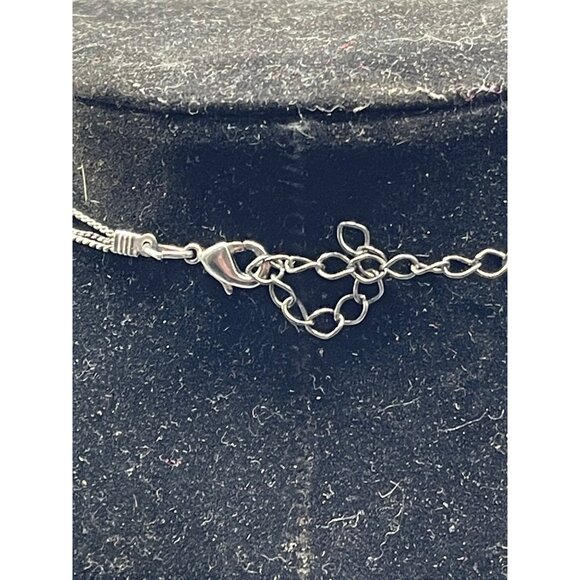 Necklace beads 3 layers chain small clip plastic red black length 24" READ - Picture 3 of 7